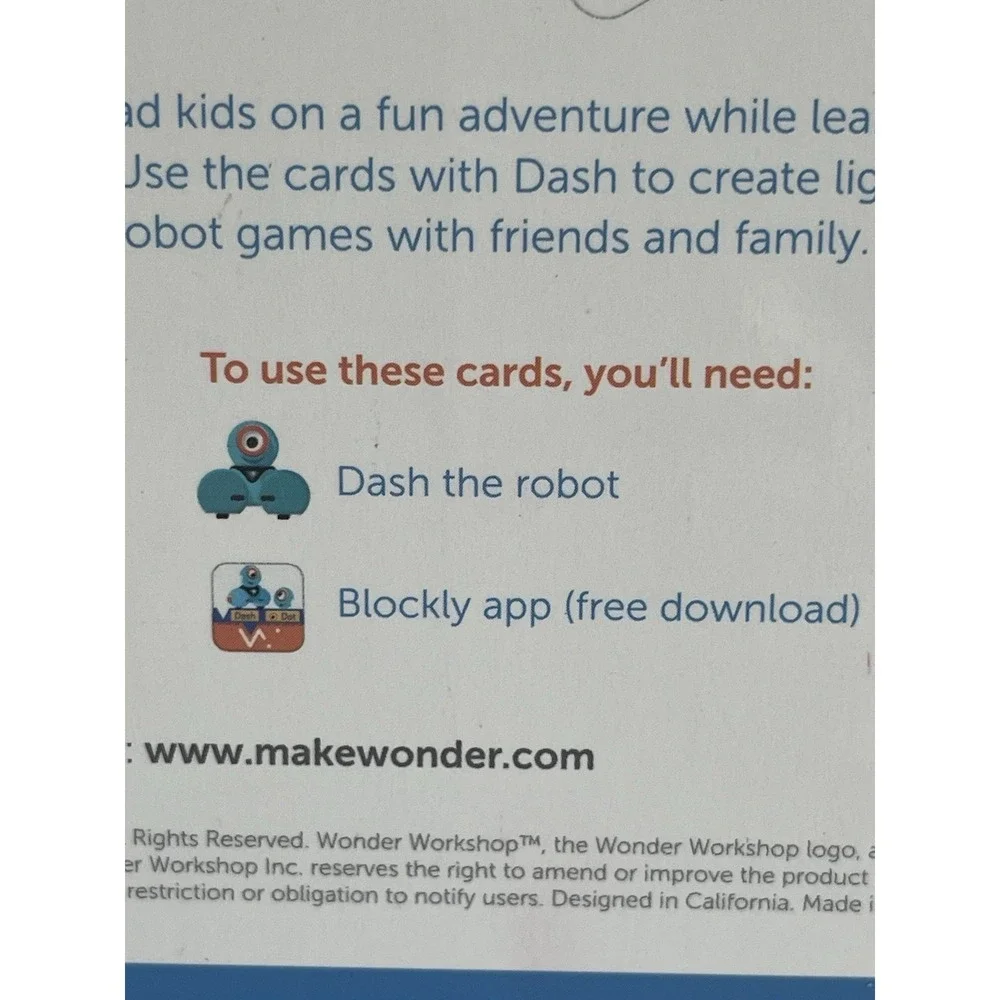 Wonder Workshop Dash Challenge Cards Set Robot Accessory